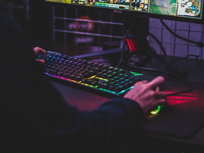 Neon-lit gaming setup